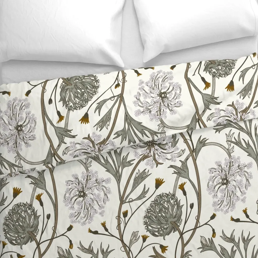 Queen Anne Color Variation Duvet Cover - Gray-Green alternate view