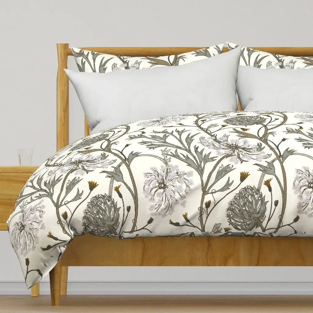 Queen Anne Color Variation Duvet Cover - Gray-Green product