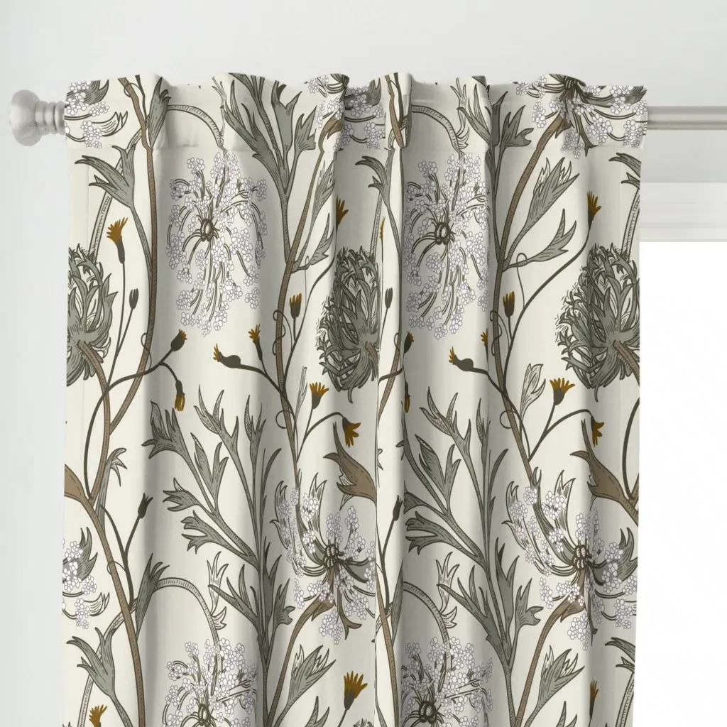 Queen Anne Curtain Panel - Gray-Green alternate view