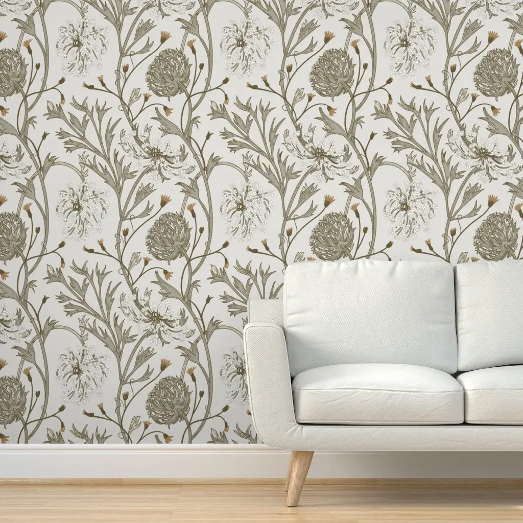 Queen Anne Peel and Stick Wallpaper - Gray-Green product