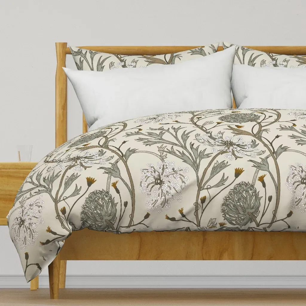 Queen Anne's Lace Duvet Cover - Gray-Green product