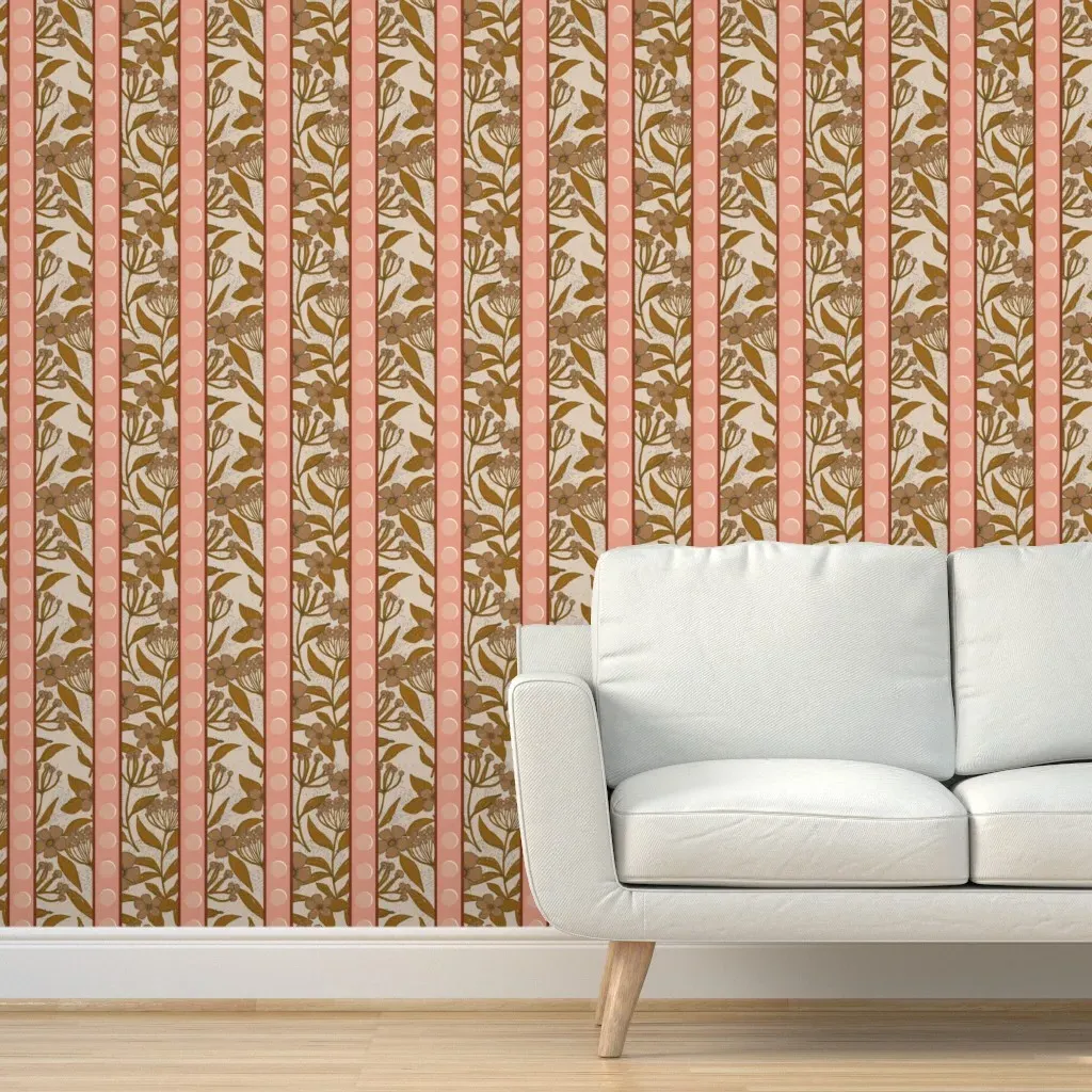 Queen Ann's Lace Coco and Berry Peel and Stick Wallpaper - Brown product
