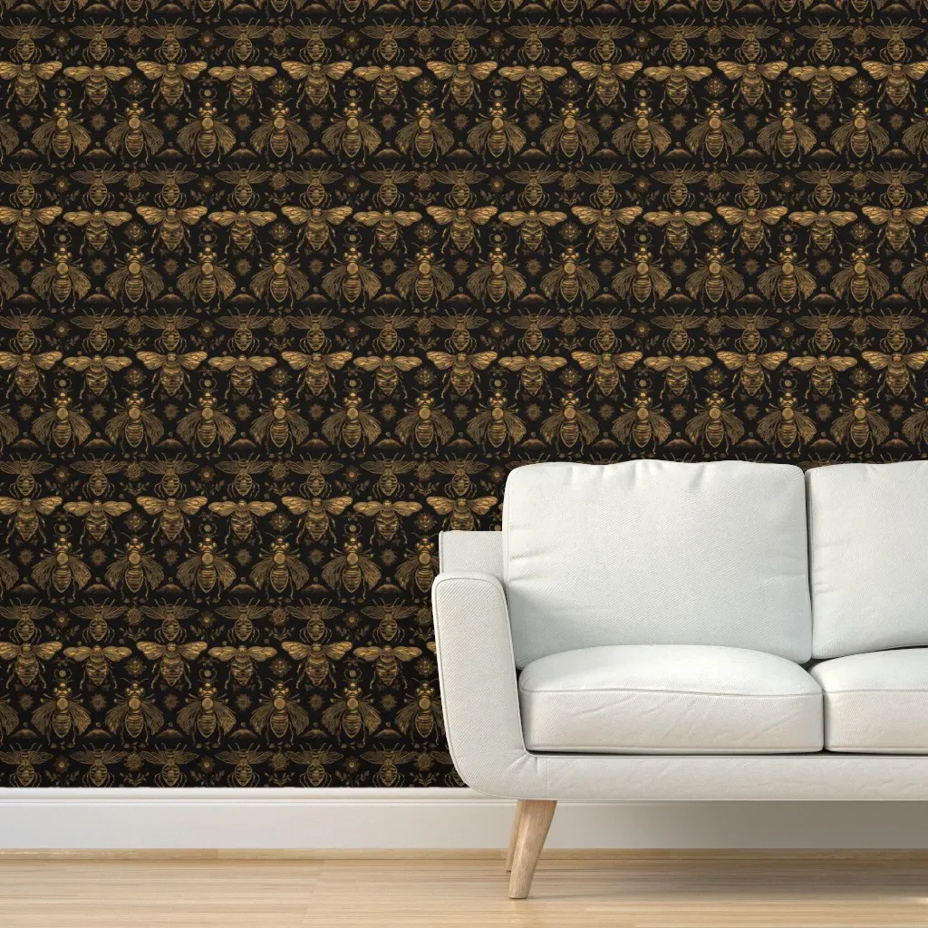Queen Bee Peel and Stick Wallpaper - Gold product