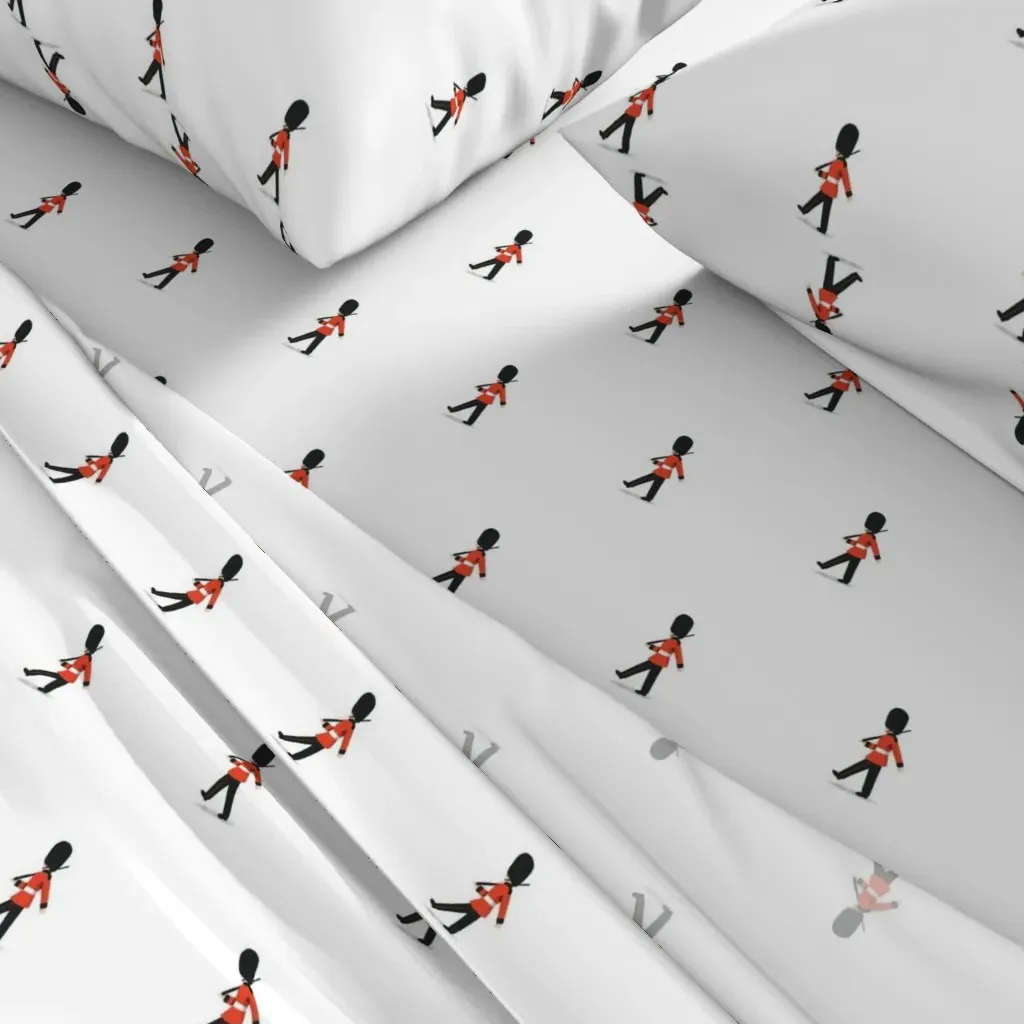 Queen's Guard Twin Sheet Set - Red, White alternate view