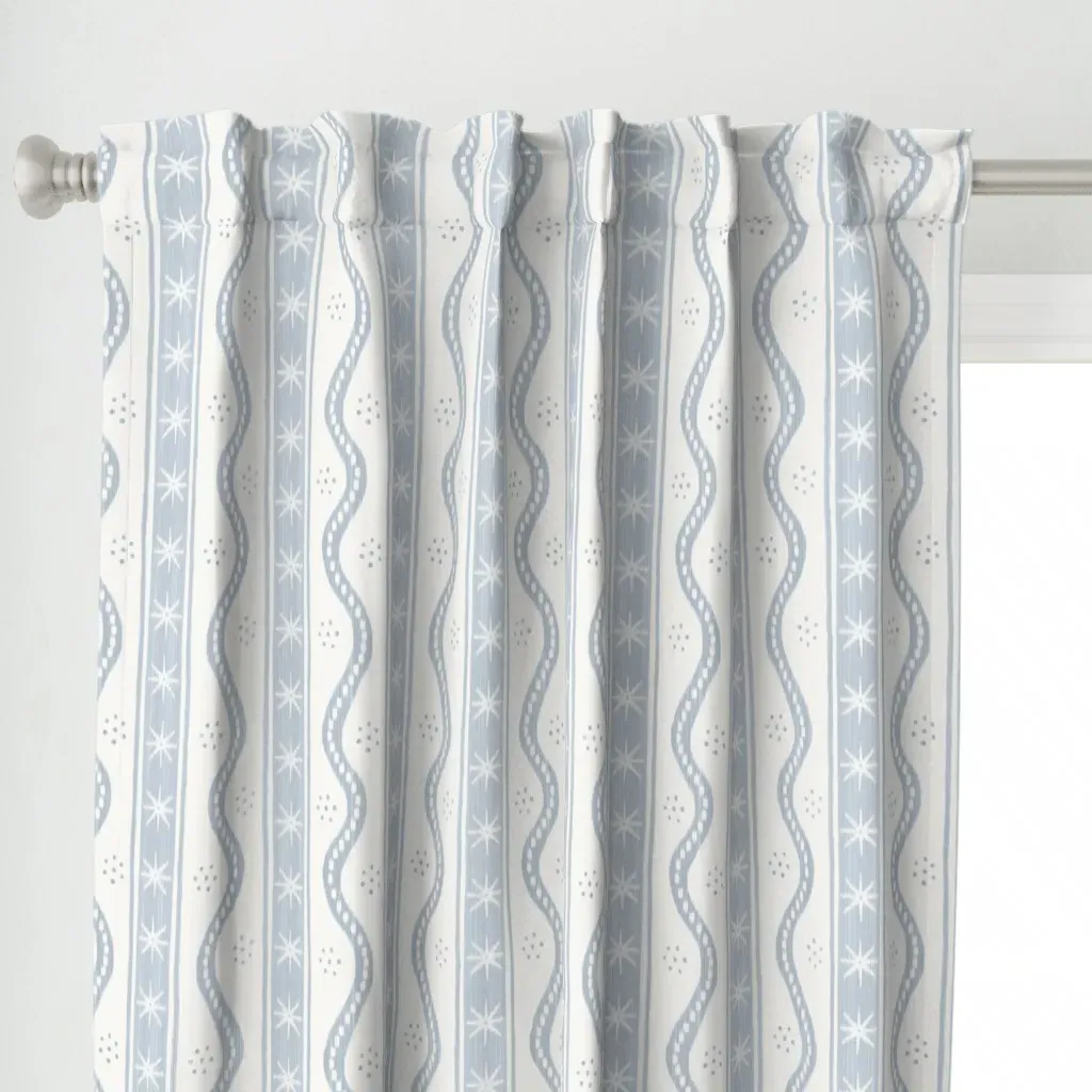 Quiet Blue Charlie Small Curtain Panel - Light Blue alternate view