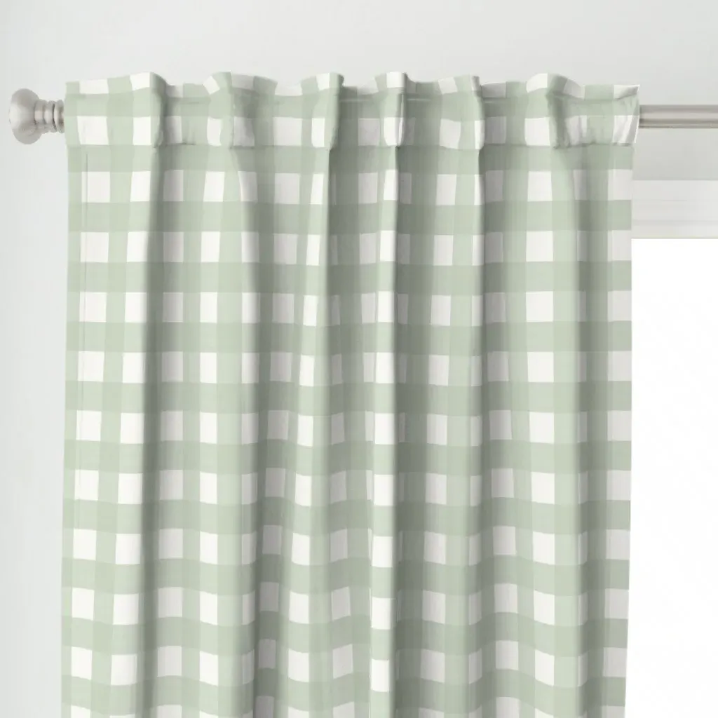 Quiet Green On Cream Curtain Panel - Sage Green alternate view