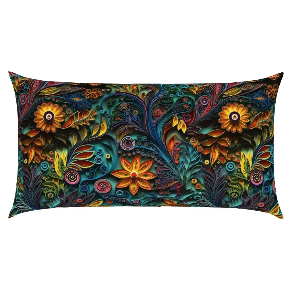 Quilled Paper Garden King Pillow Sham - Teal product