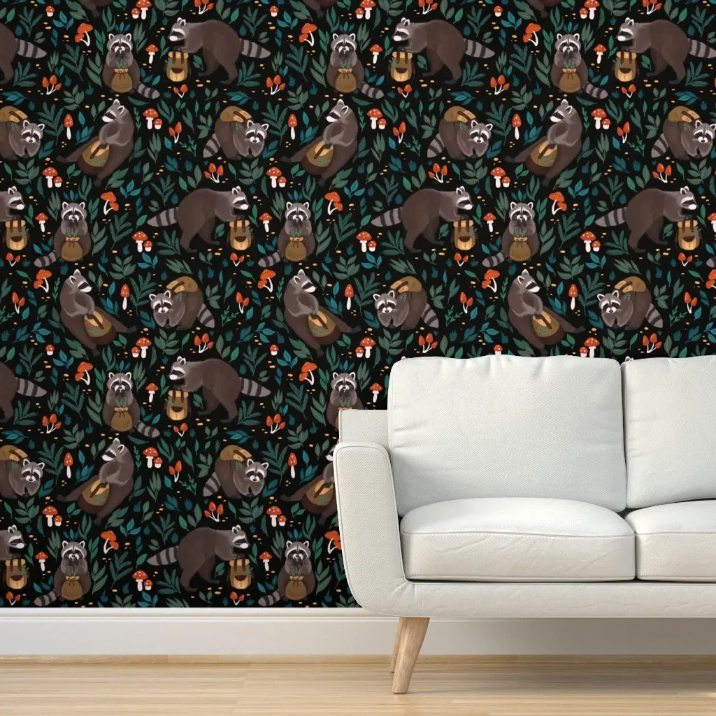 Raccoons Peel and Stick Wallpaper - Gray product