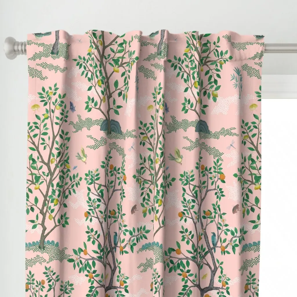 Rachel Custom Curtain Panel - Pink alternate view