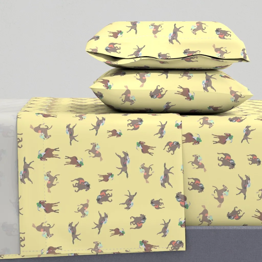 Racing Horses Queen Size Sheet Set - Brown product