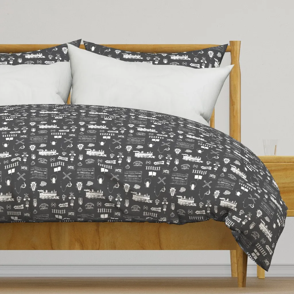 Railroad Symbols Duvet Cover - Charcoal product