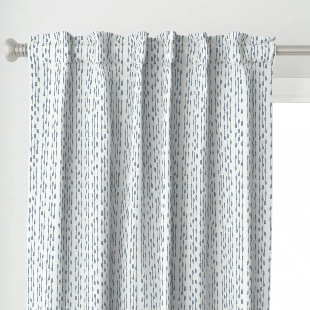 Rain Midmod Vertical Curtain Panel - Dusty Blue alternate view