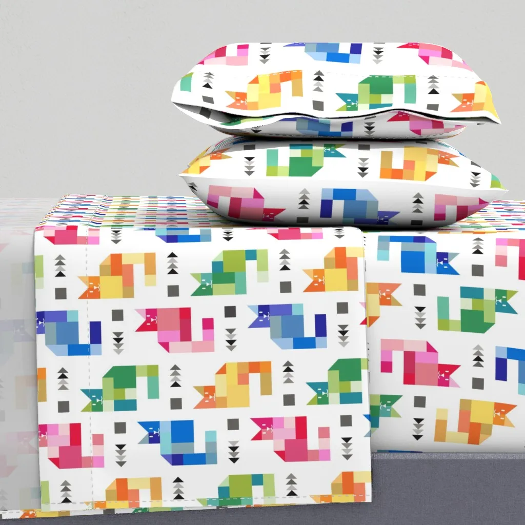 Rainbow Cat Quilt King Sheet Set - Multicolored product