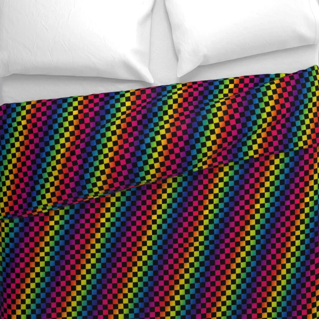 Rainbow Checkerboard Duvet Cover alternate view