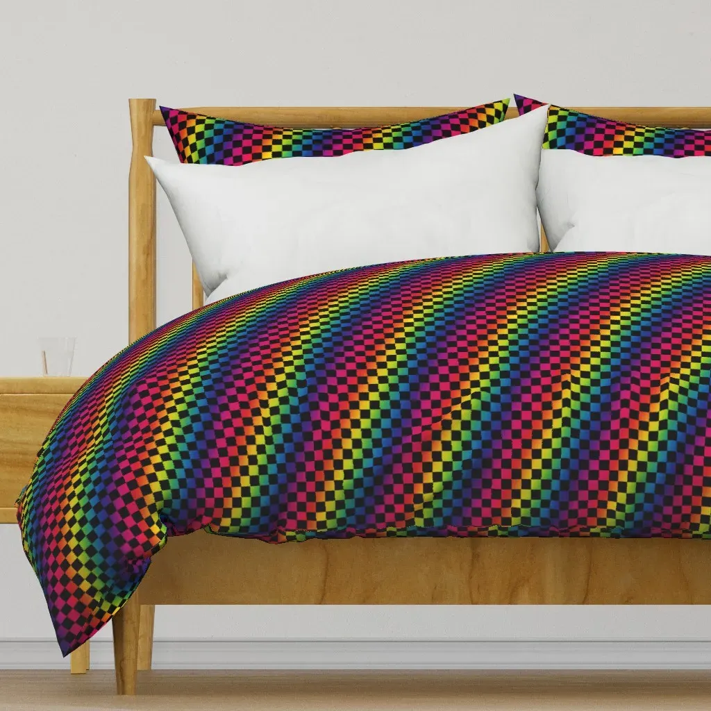 Rainbow Checkerboard Duvet Cover product