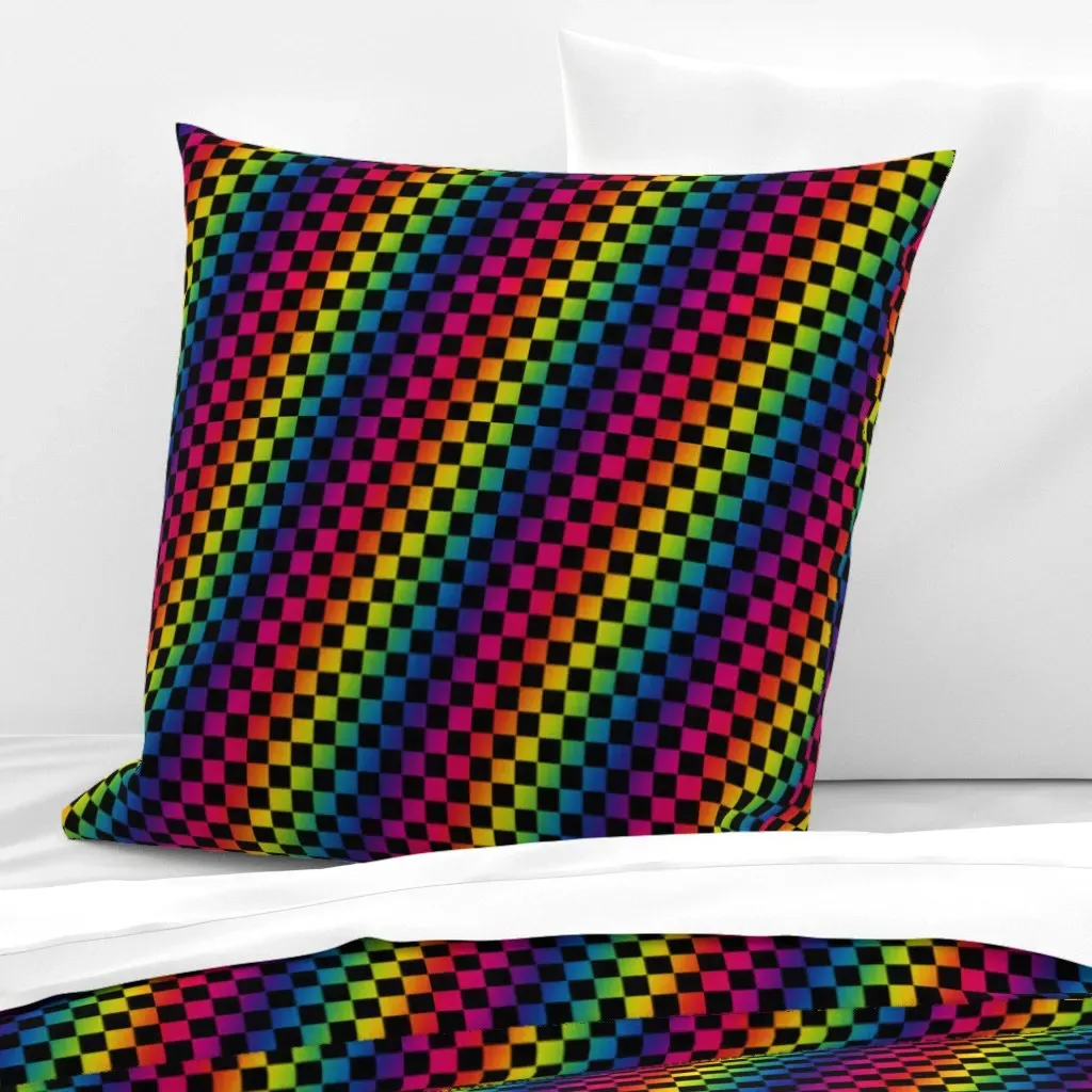 Rainbow Checkerboard Euro Pillow Sham product