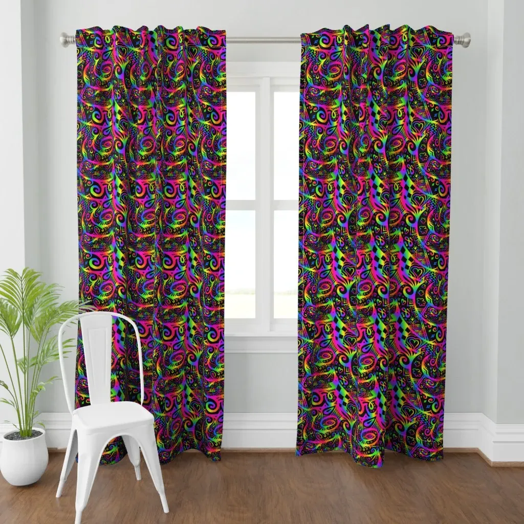 Rainbow Doodles Curtain Panel - Multicolor product