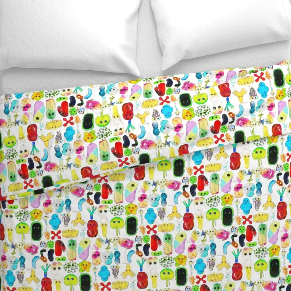 Rainbow Microbes Duvet Cover - Yellow alternate view
