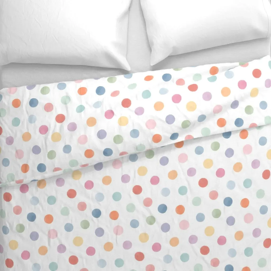 Rainbow Polka Dots Duvet Cover - Light Pink alternate view