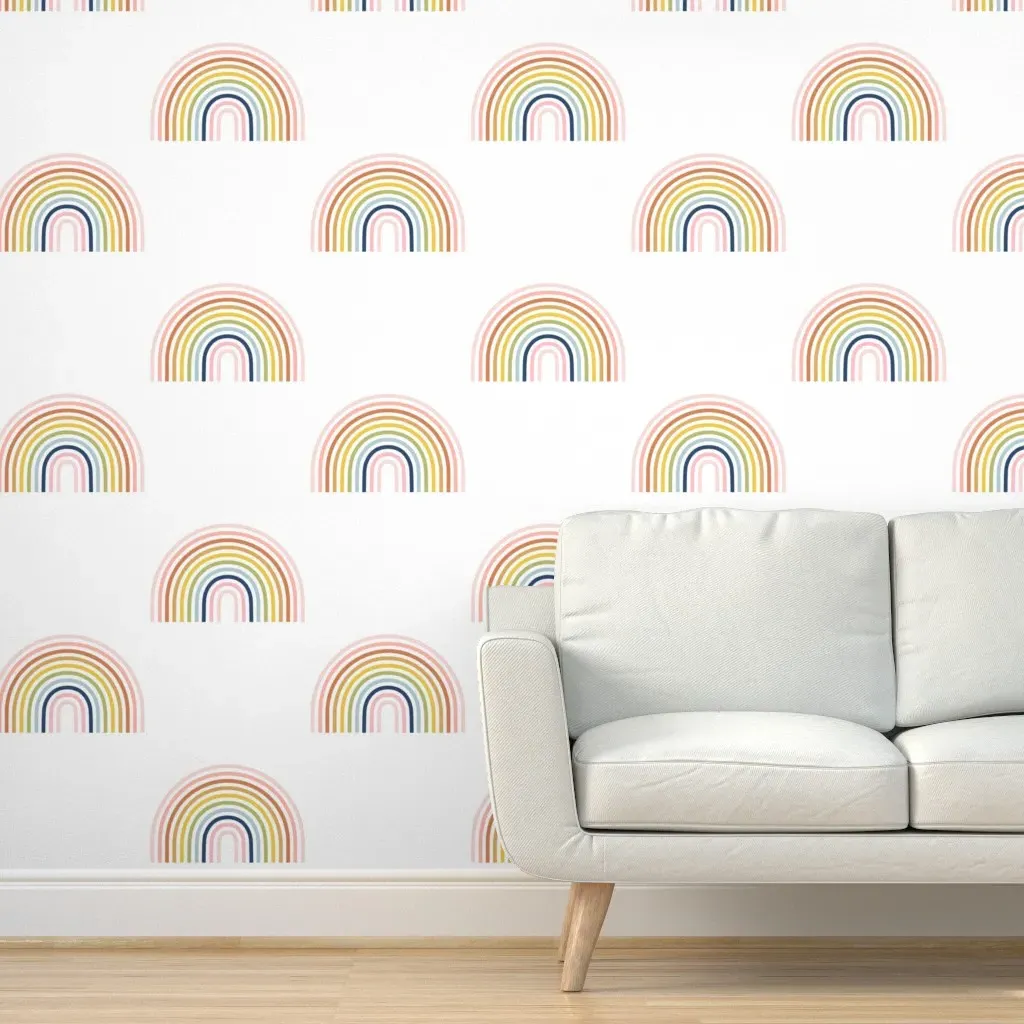 Rainbow Scallops Peel and Stick Wallpaper - Pink product