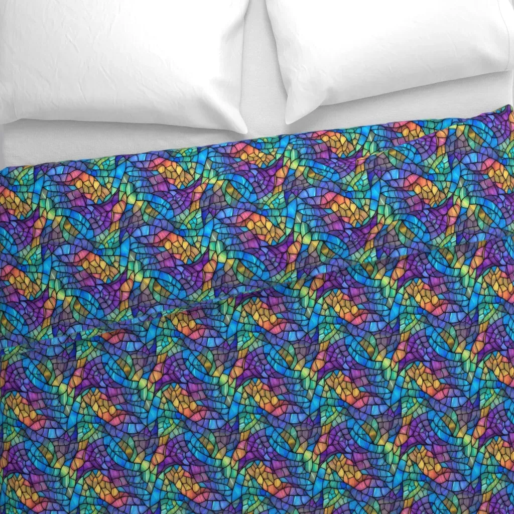 Rainbow Stained Glass Duvet Cover - Blue alternate view