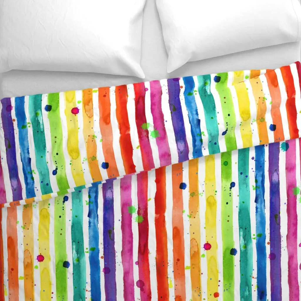 Rainbow Stripe Duvet Cover - Red alternate view