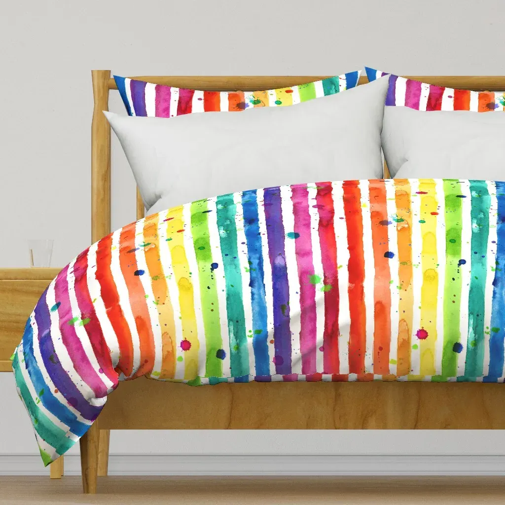 Rainbow Stripe Duvet Cover - Red product