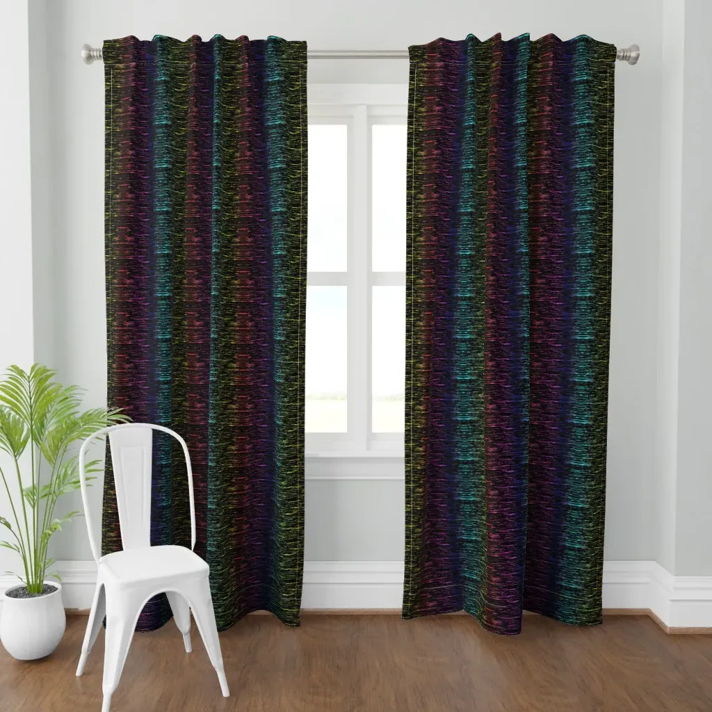 Rainbow Textures Dark Curtain Panel - Black product