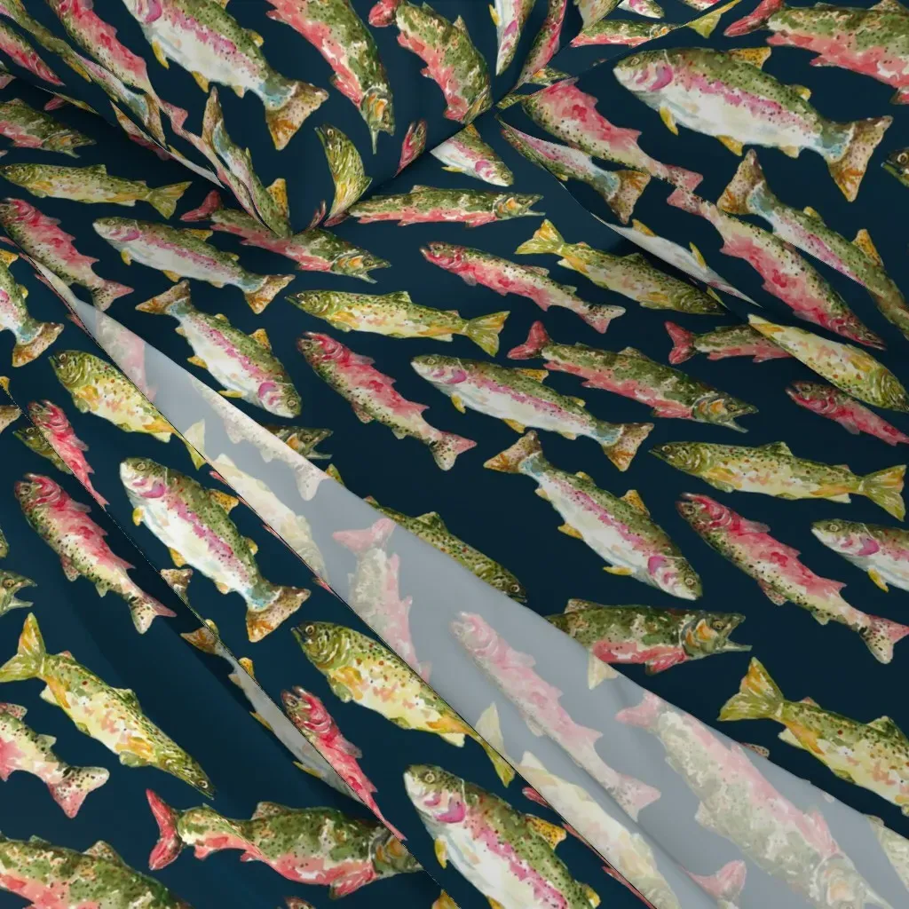 Rainbow Trout Fish Queen Sheet Set - Olive Green alternate view