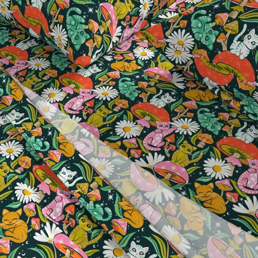 Rainbowonteal Kittensandshrooms King Size Sheet Set - Orange alternate view