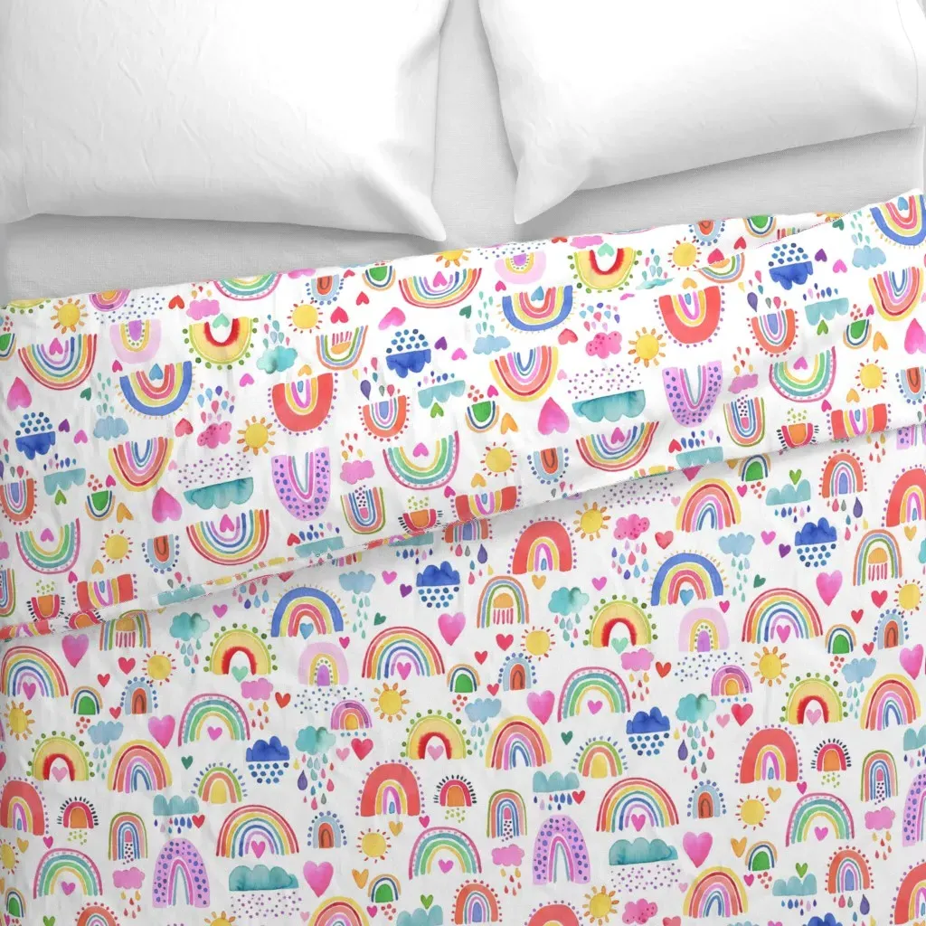 Rainbows Of Hope In The Sky Duvet Cover - Rainbow alternate view