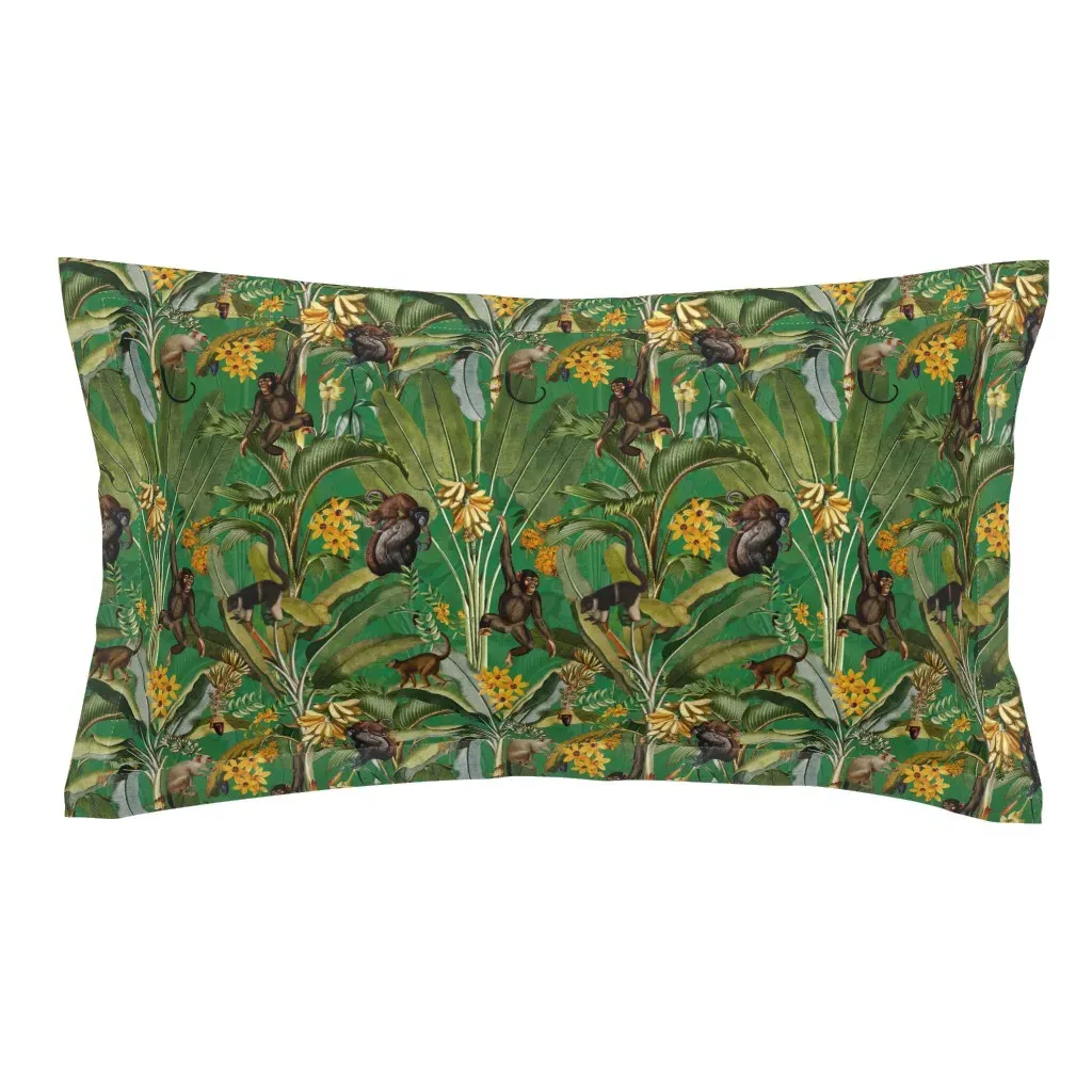 Rainforest Banana Palm Tree Garden King Pillow Sham - Green product