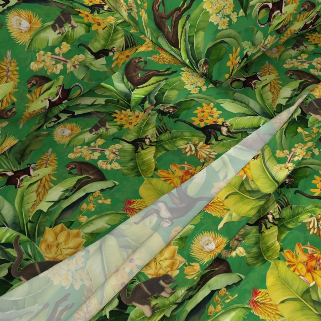 Rainforest Banana Palm Tree Queen Sheet Set - Green alternate view