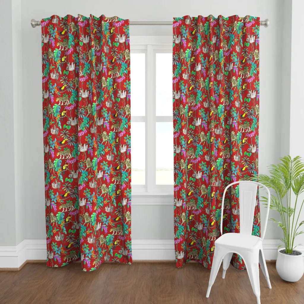 Rainforest Friends Curtain Panel - Red product