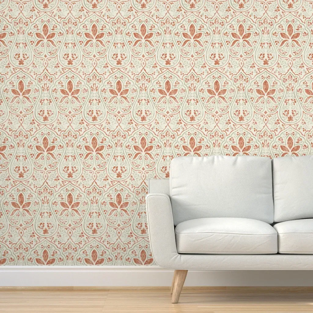 Rajkumari Custom Batik Peel and Stick Wallpaper - Dusty Rose product
