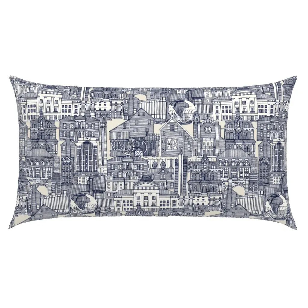 Raleigh NC Toile King Pillow Sham - Navy Blue product