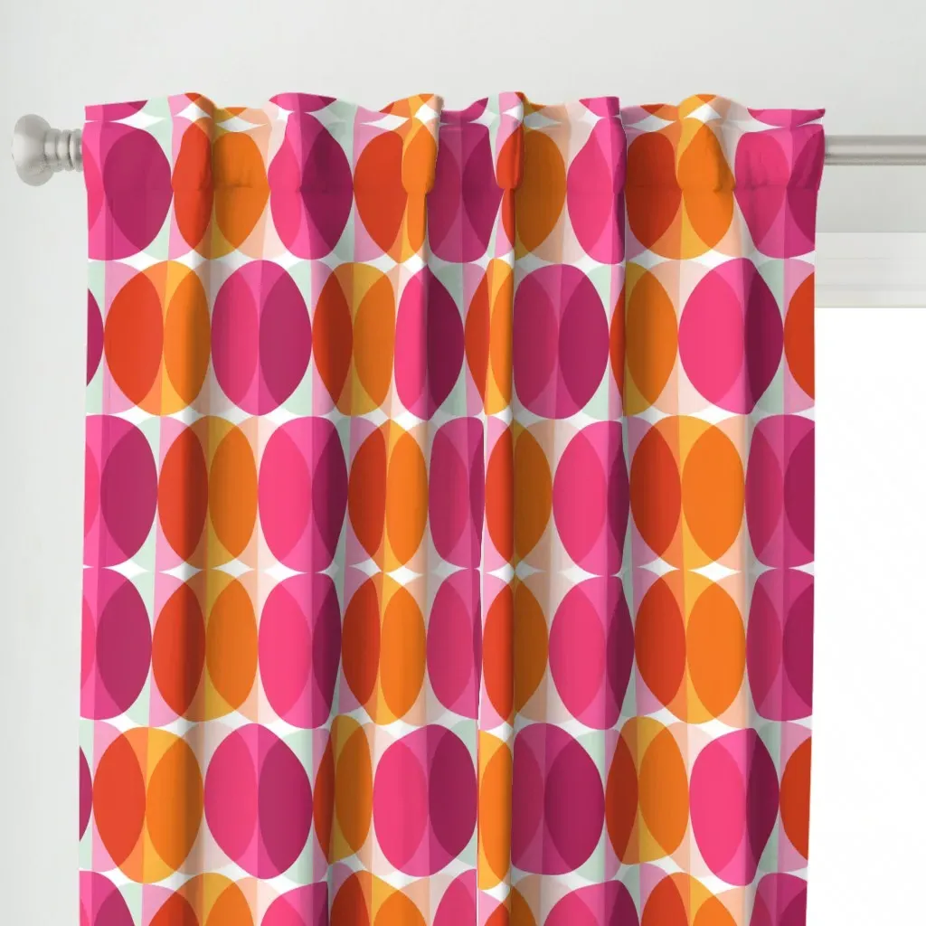 Raspberries And Oranges Curtain Panel - Pink alternate view