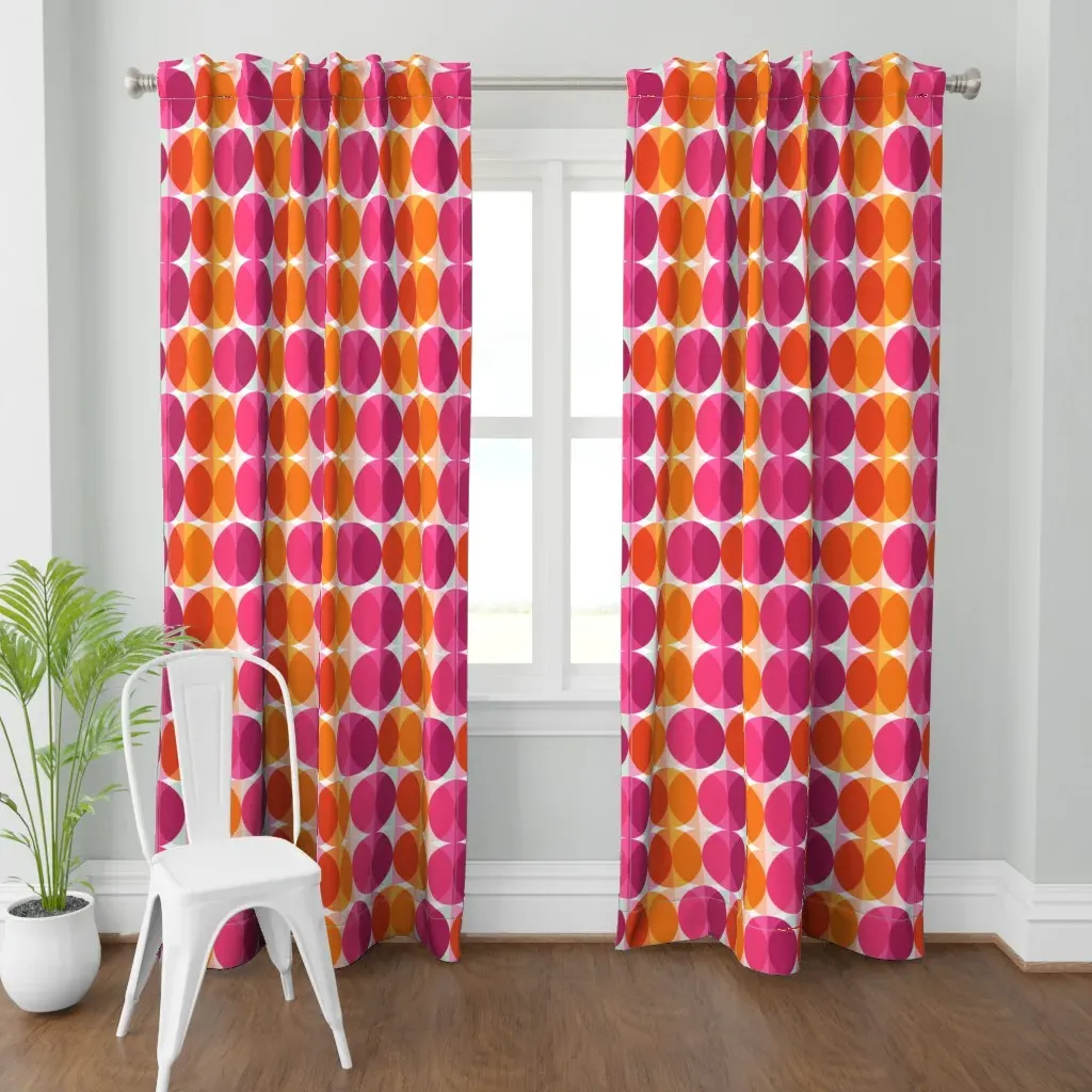 Raspberries And Oranges Curtain Panel - Pink product