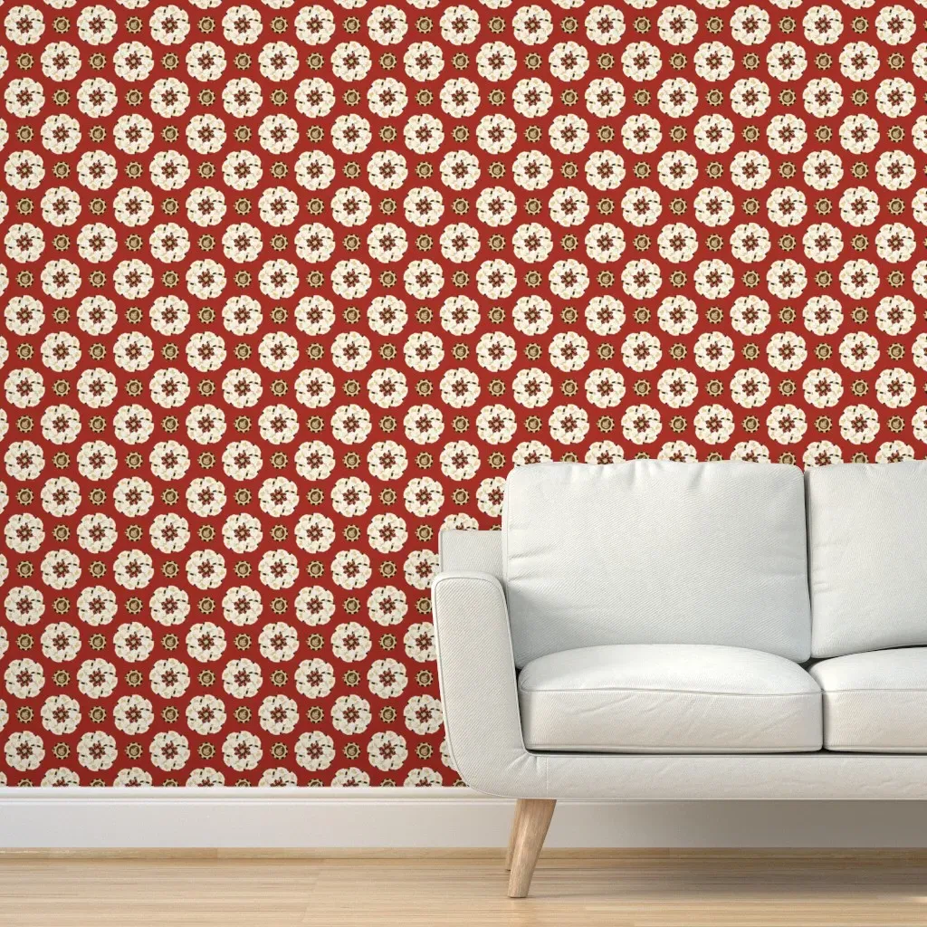 Rat King Red Dahlia Peel and Stick Wallpaper - Red product