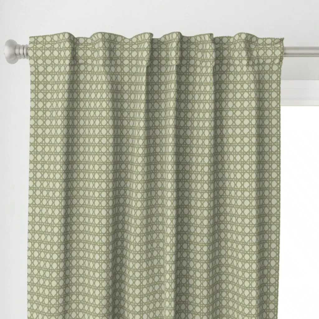 Rattan Cane Curtain Panel - Sage Green alternate view