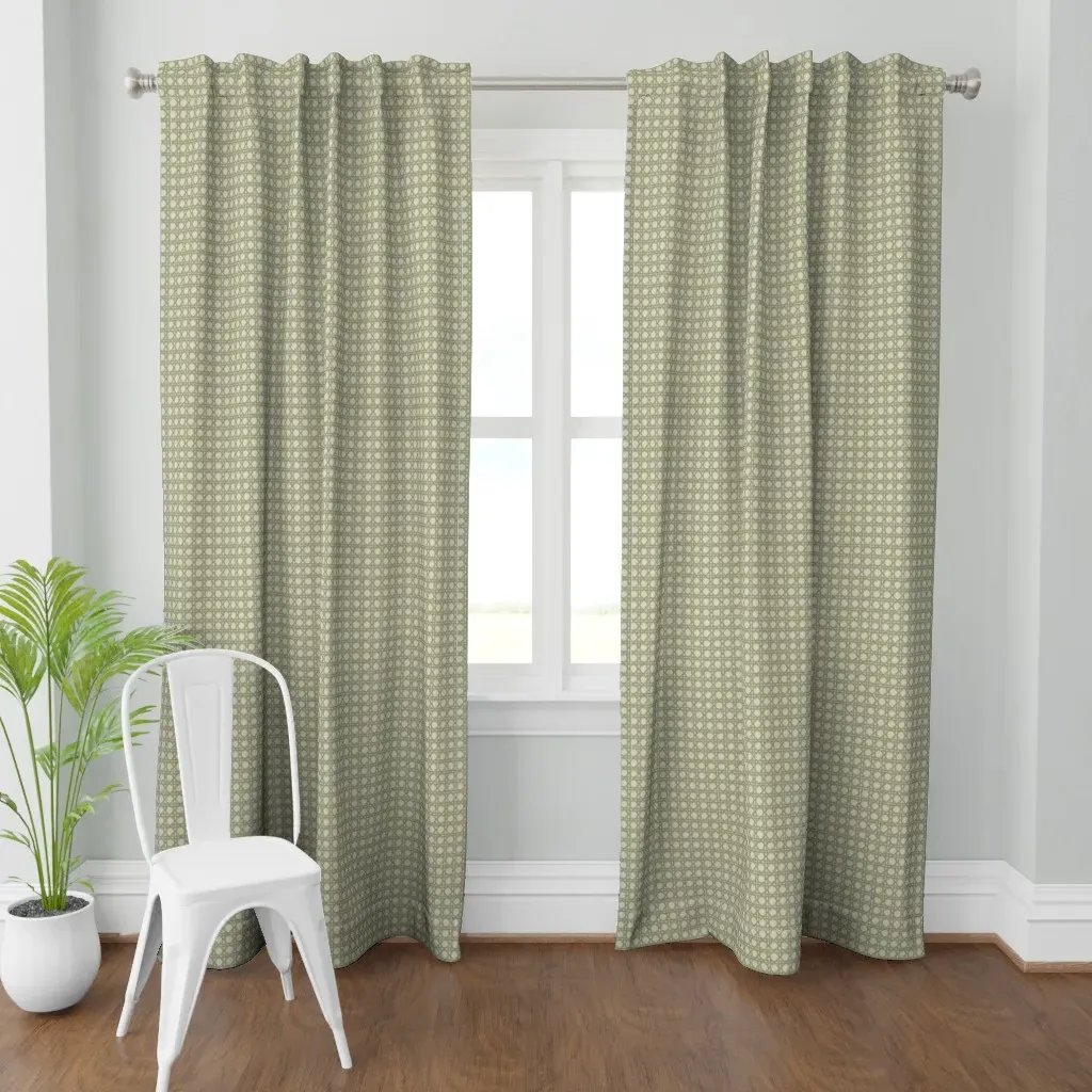 Rattan Cane Curtain Panel - Sage Green product