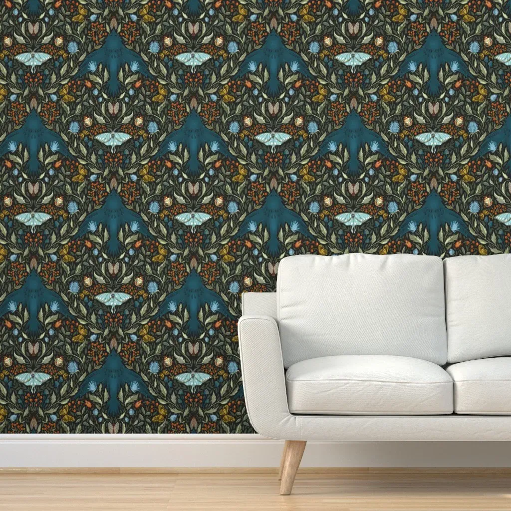 Ravens Garden Peel and Stick Wallpaper - Teal product