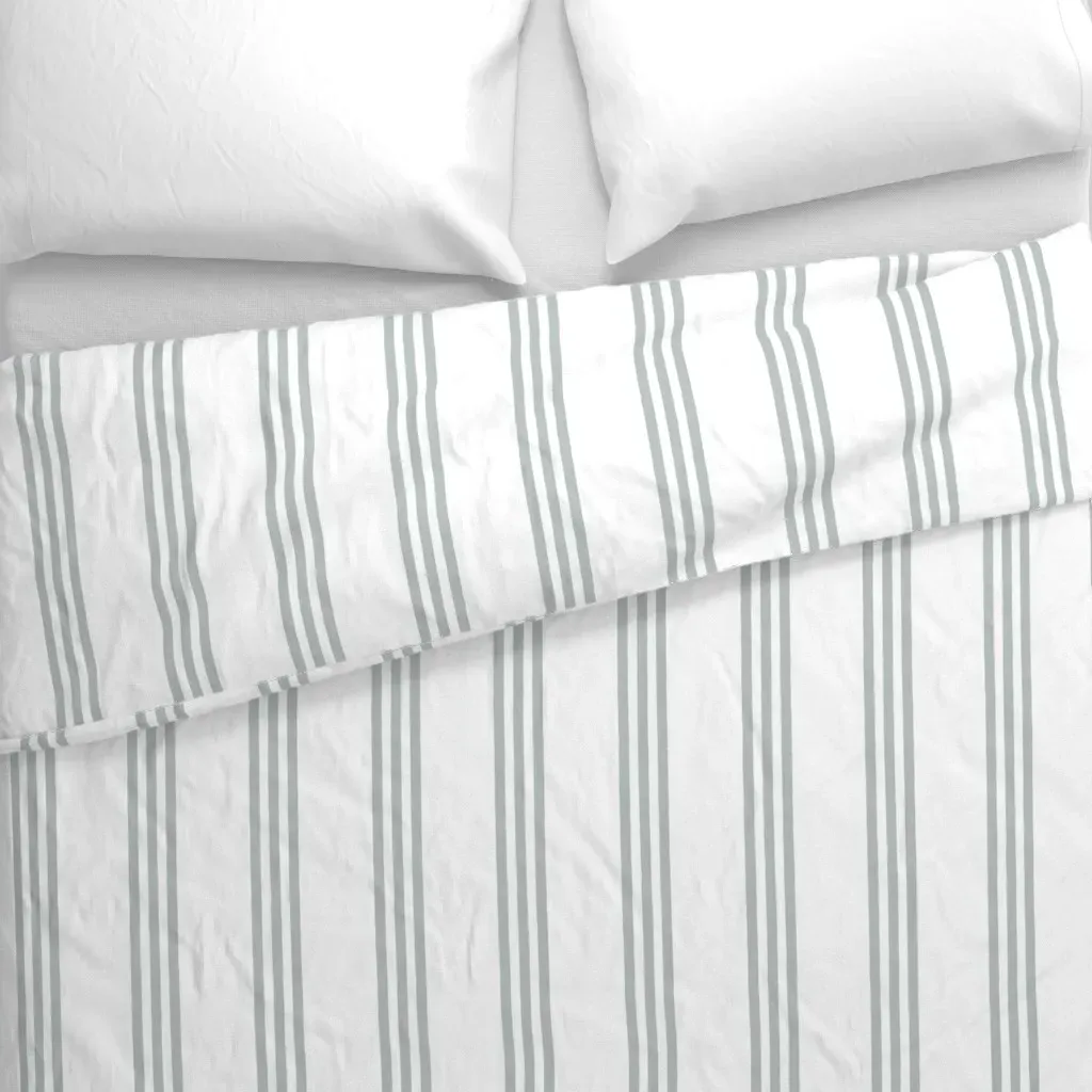 Rawson Stripe Inside Back Duvet Cover - Light Gray alternate view