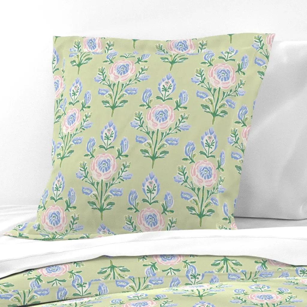 Rebecca Block Print Euro Pillow Sham - Pink product
