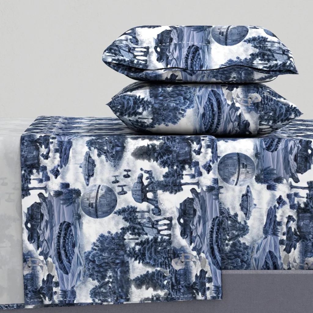 Rebels Of Endor Toile Cal King Sheet Set - Denim Blue product