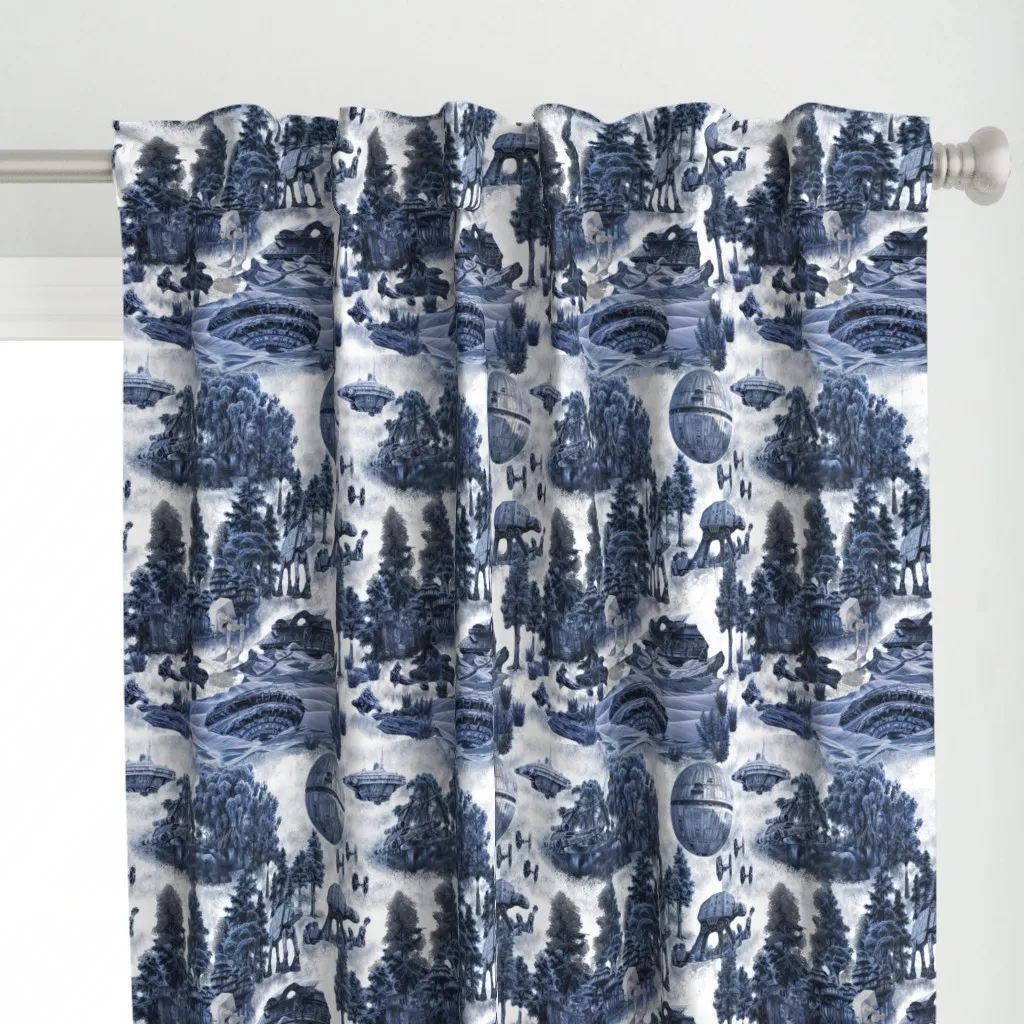 Rebels Of Endor Toile Curtain Panel - Denim Blue alternate view