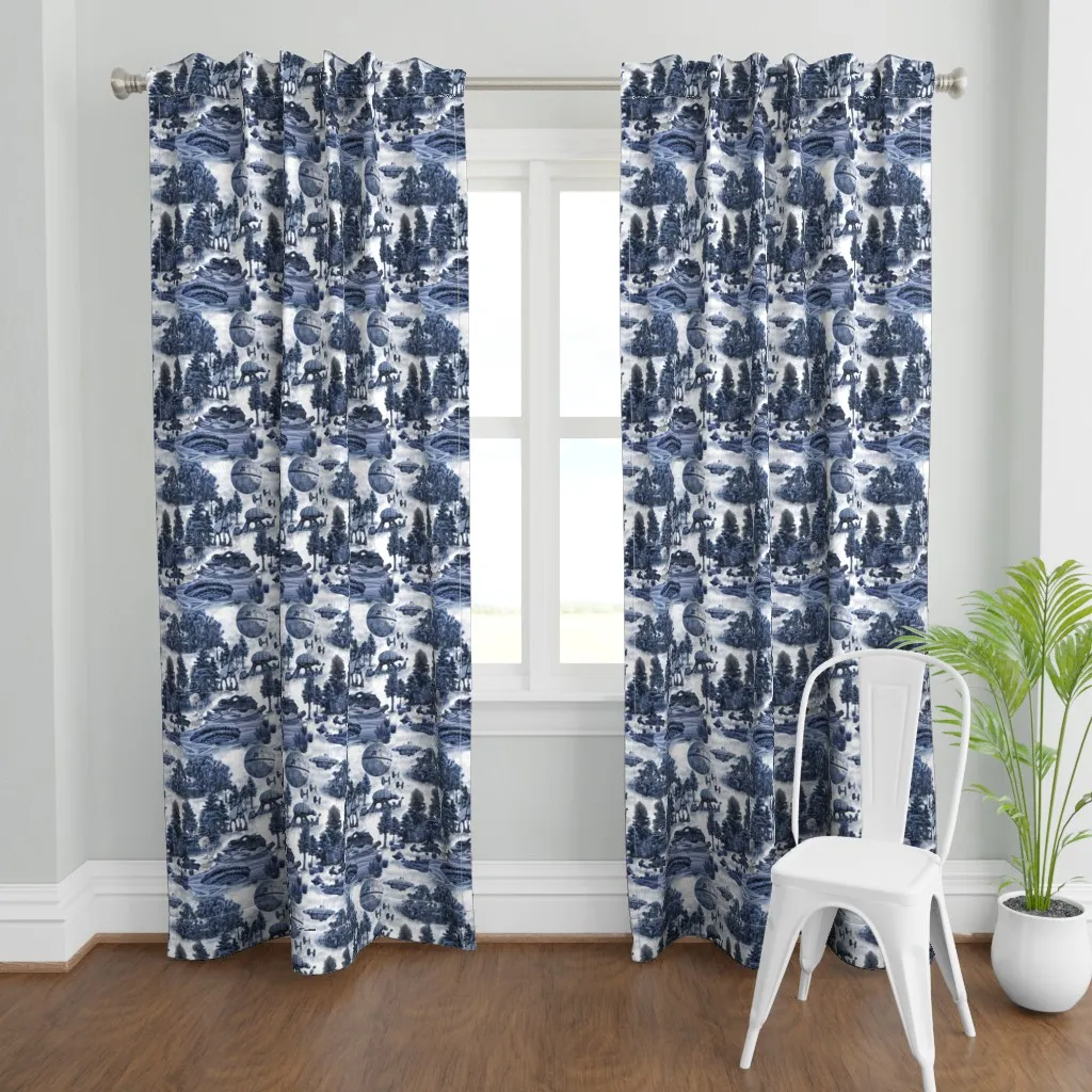 Rebels Of Endor Toile Curtain Panel - Denim Blue product