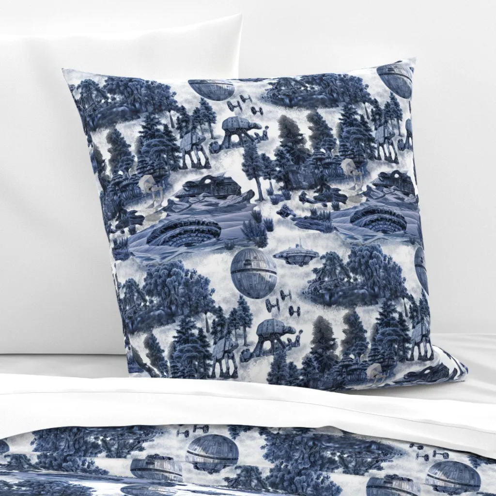 Rebels Of Endor Toile Euro Pillow Sham - Denim Blue product