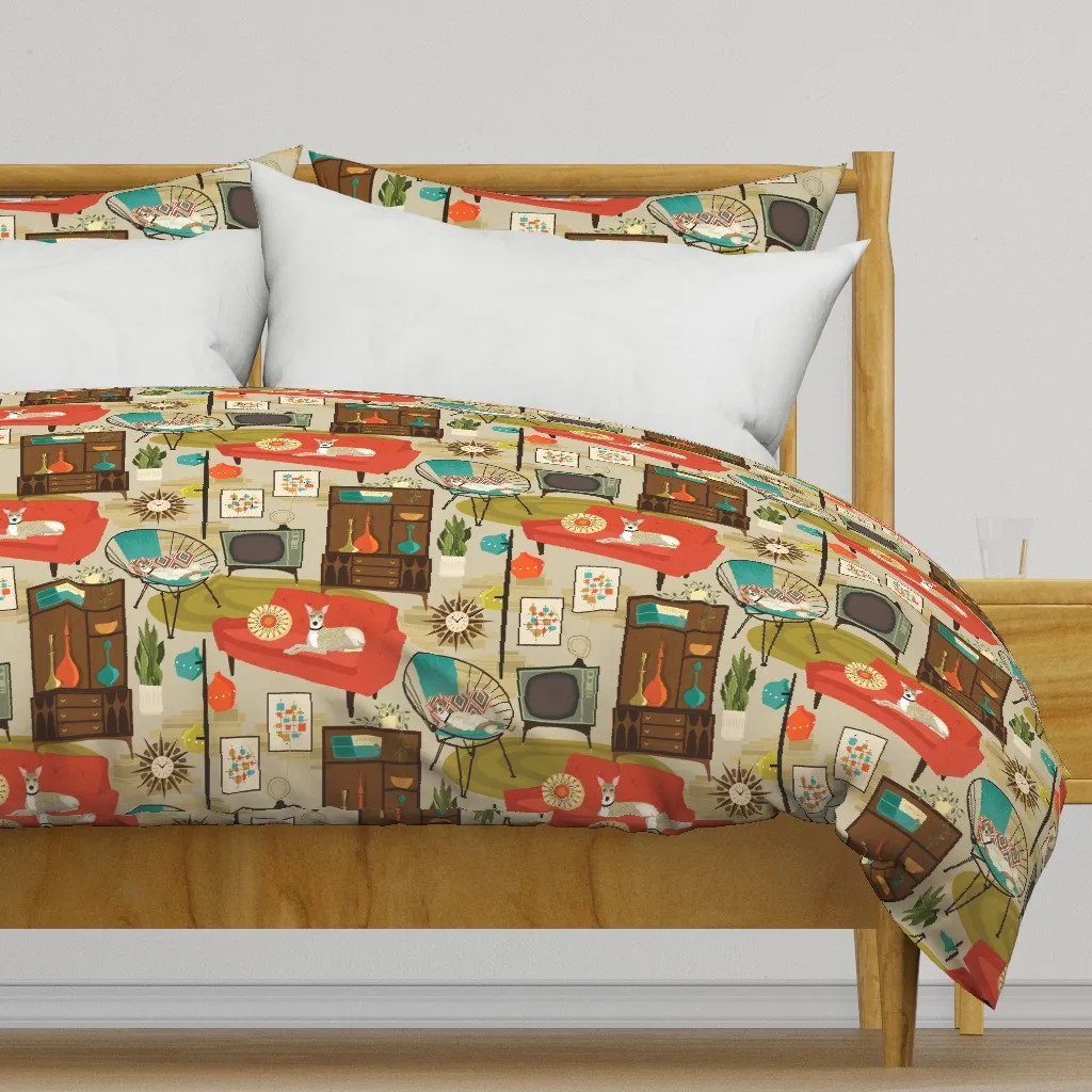 Rec Room Madness Duvet Cover - Orange, Red product