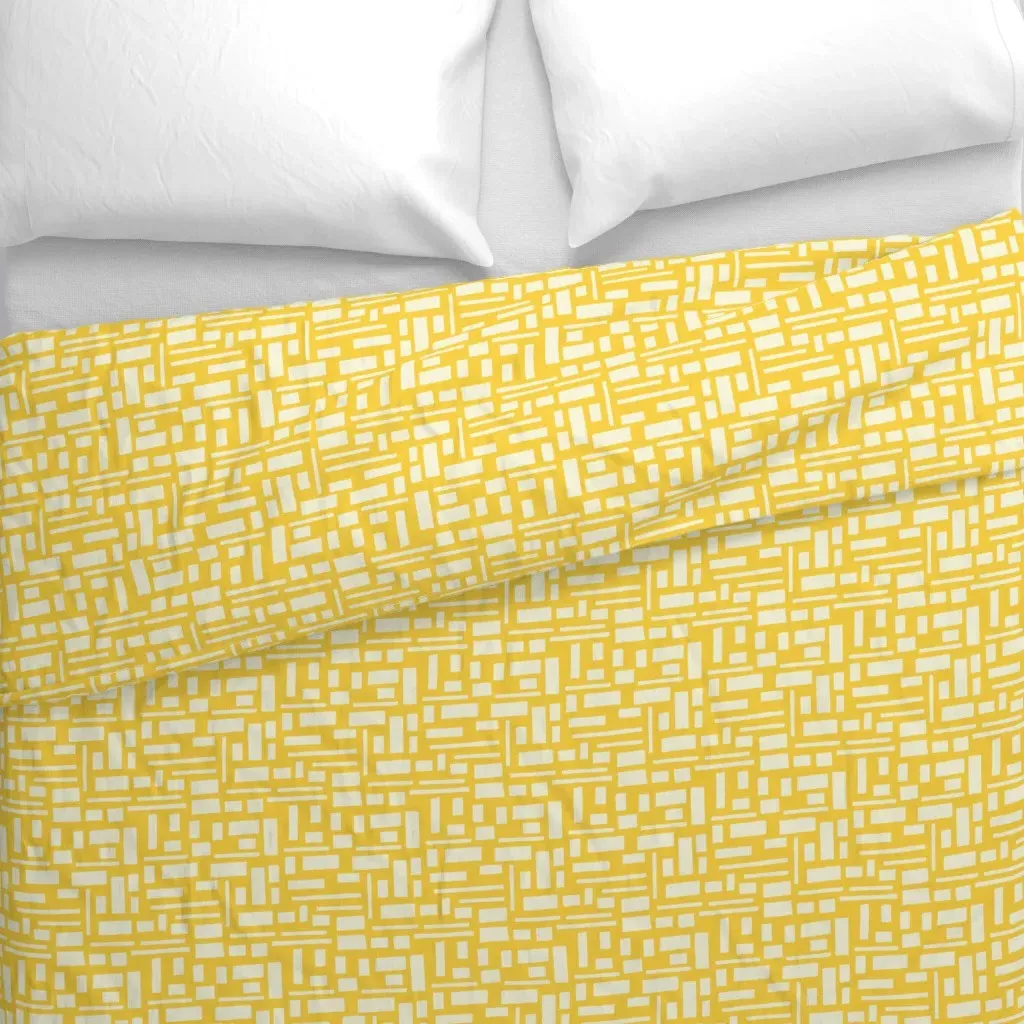 Rectangles Duvet Cover - Mustard Yellow alternate view